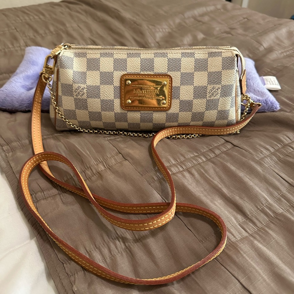Louis Vuitton Damier Azur Eva  with shoulder strap